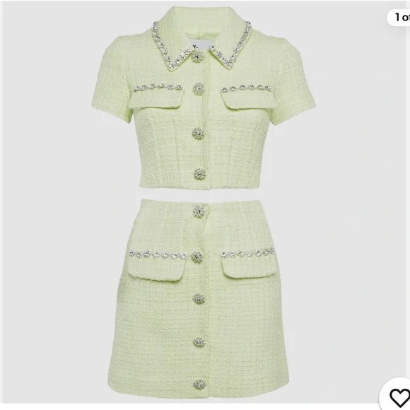 Self-Portrait | Dresses | Selfportrait Light Green Tweed Ensemble | Poshmark Self-Portrait | Dresses | Selfportrait Light Green Tweed Ensemble | Poshmark